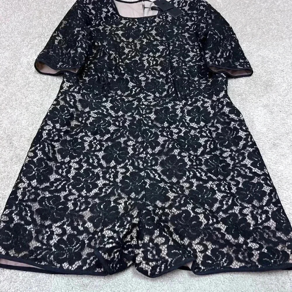 BCBGMAXAZRIA Romper Haile Women’s Black Short Sleeve Size Medium NWT - Picture 7 of 11